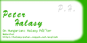 peter halasy business card